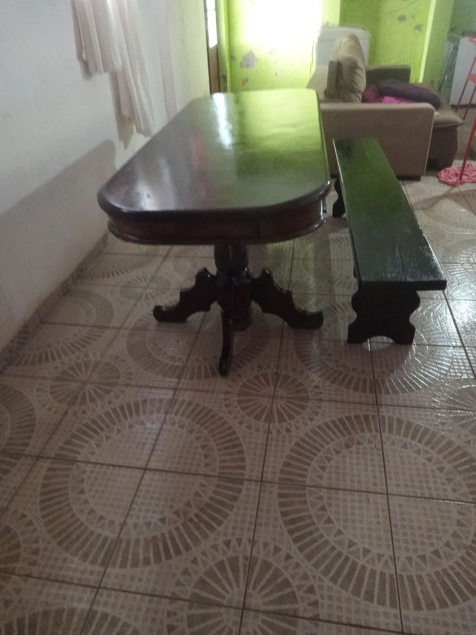 Mesa madeira maciça trabalhada  - Foto 2