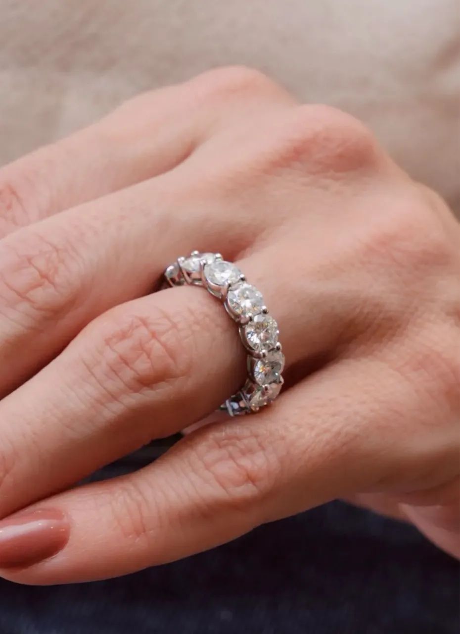 Aliança Inteira de Moissanite 0,5CT (5mm) Prata925 - Foto 3