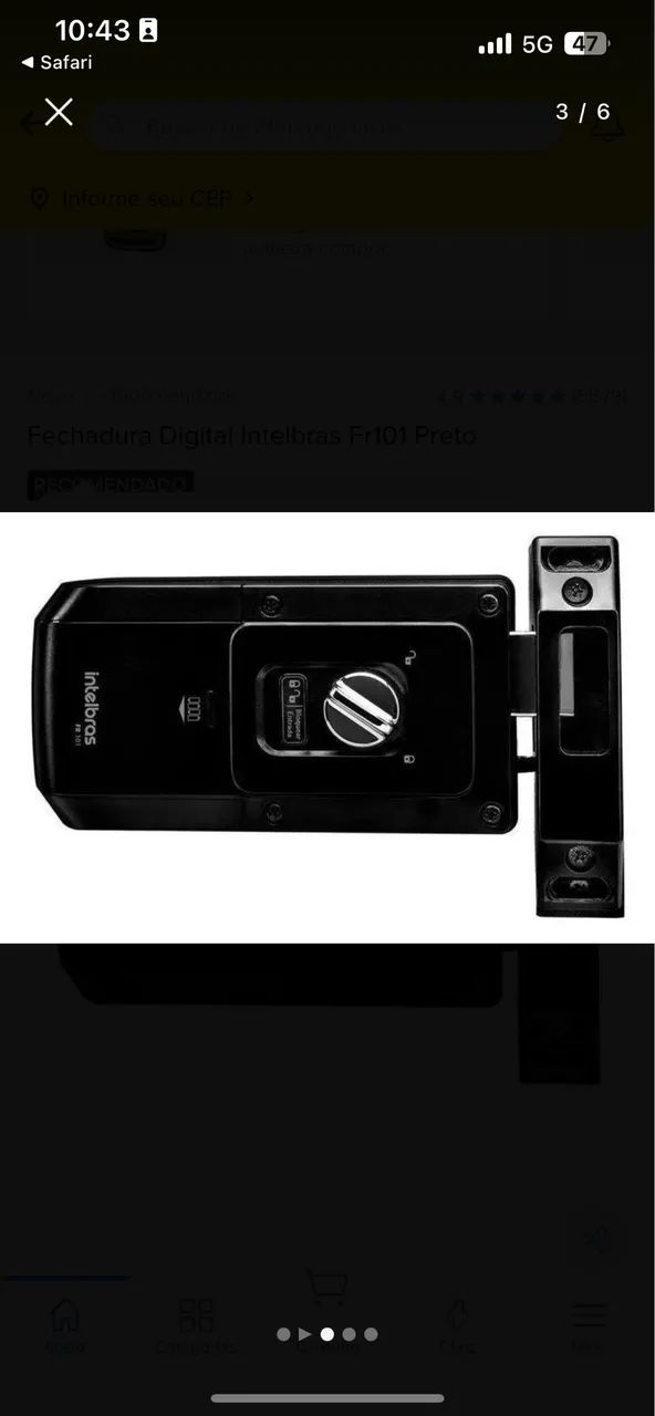 Fechadura eletrônica intelbras FR101 PT442917411053916164
