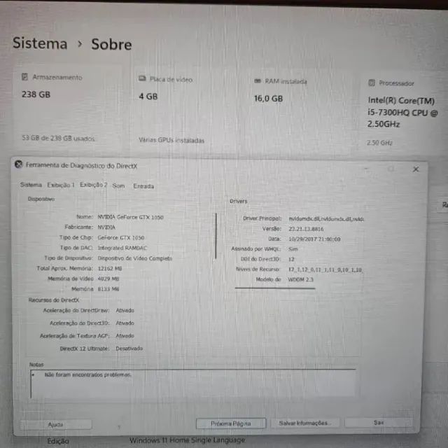 Notebook Acer Nitro 5 i5 7th - 16Gb Ram - GTX 1050 - SSD - Foto 3