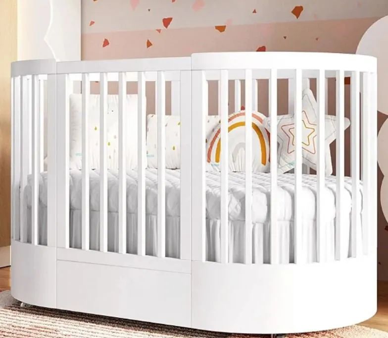 Conjunto completo - berço evolutivo Wave Divicar + cômoda + trocador + colchões + lençóis  - Foto 3