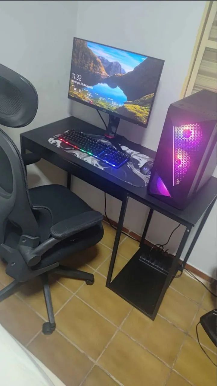 Kit Gamer Completo Mesa + Cadeira Gamer 