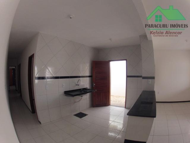 Ampla casa nova de três quartos financiada em Paracuru - Foto 6