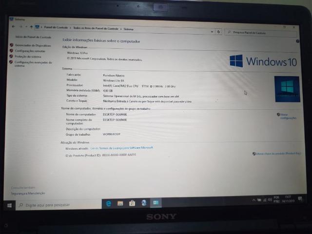 Notebook Sony Vaio Vgn-cr240e Core 2 Duo T7250 2.0ghz Perfeito - Foto 6