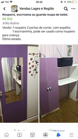 Vendo roupeiro, e escrivaninha