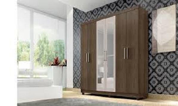 100% MDF e Com Espelhos e Bem Dividido Lindo Guarda Roupa Novo Apenas 989,00 - Foto 2