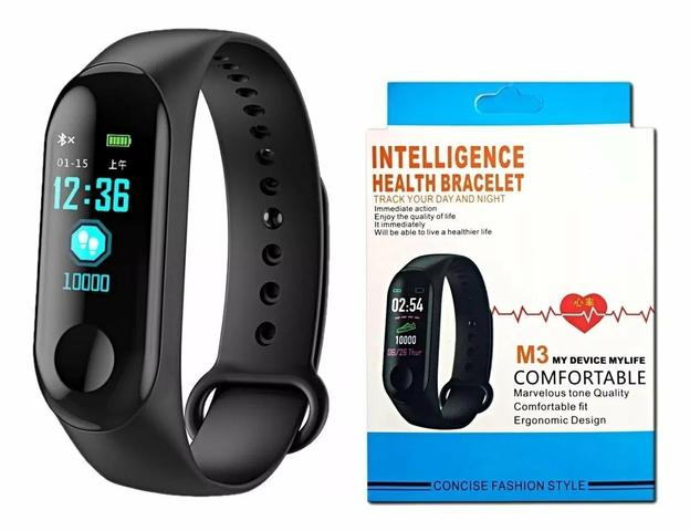 Relógio Inteligente Smartband M3 Monitor Cardíaco E Pressão