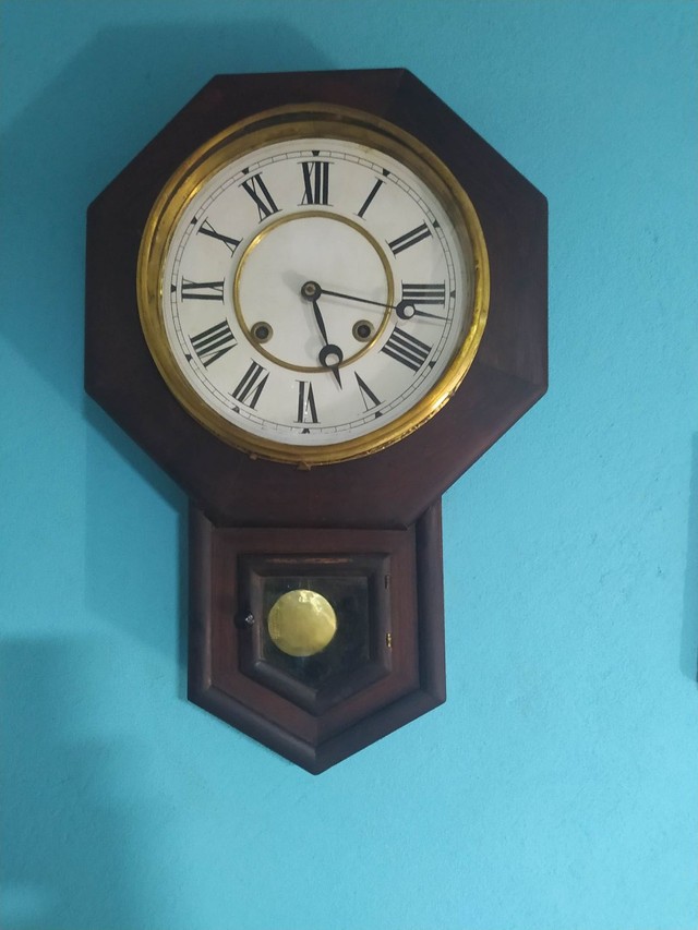 Relógio de parede antigo , 1890 da conceituada marca americana Waterbury - Foto 3