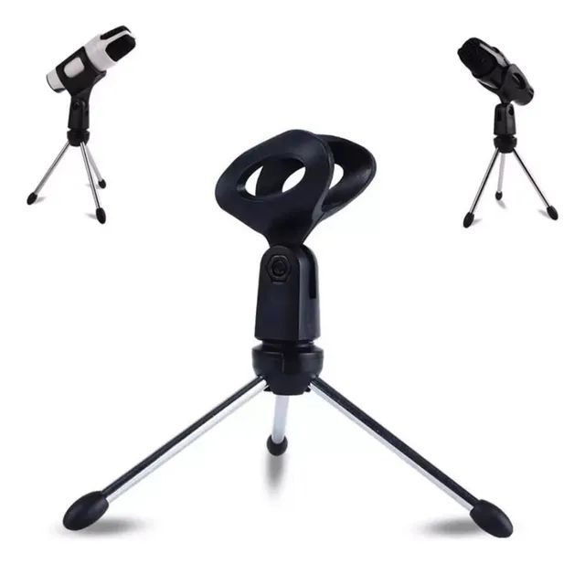 Microfone: TriPod, Suporte De Mesa, Portátil, Ajustável Para