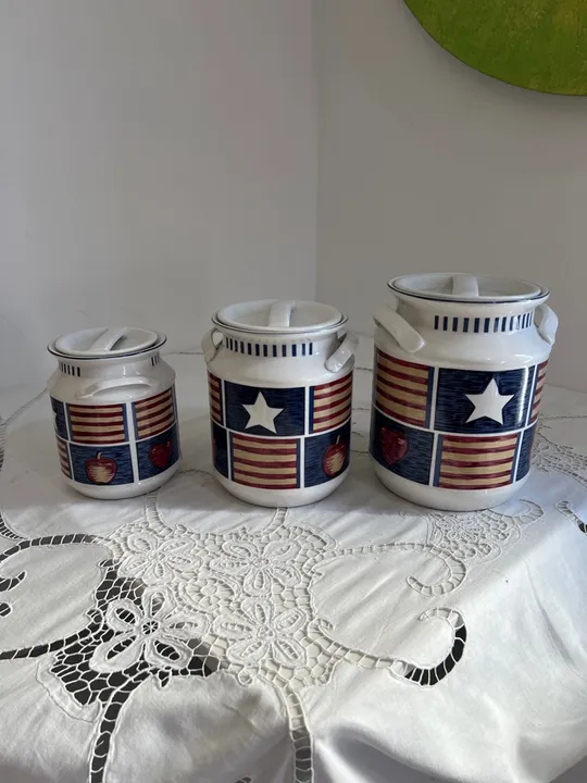 Jogo Cerâmica Potes de Mantimentos Importado !