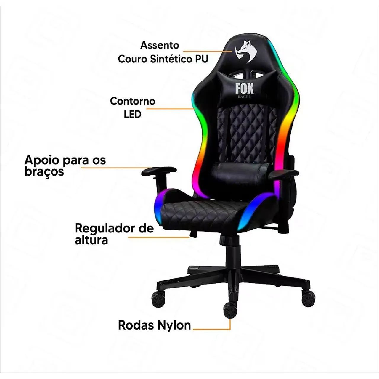 Cadeira Gamer Reclinável 180° com RGB - Conforto e Estilo! (NOVO LACRADO) - Foto 3
