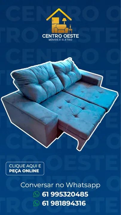 Sofa retratril reclinavel 2 lugares cinza 