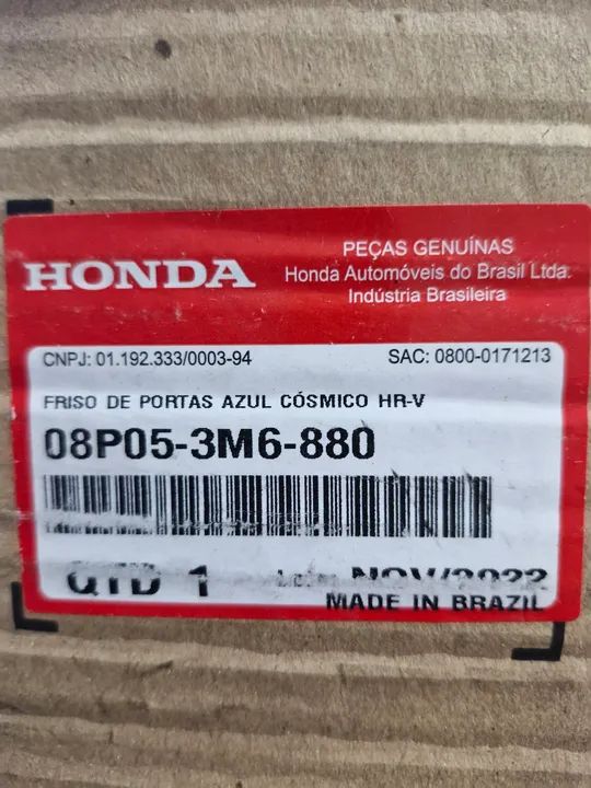 Friso Porta Honda Hr-V 2022/2025 azul Cósmico incompleto ref 08P05