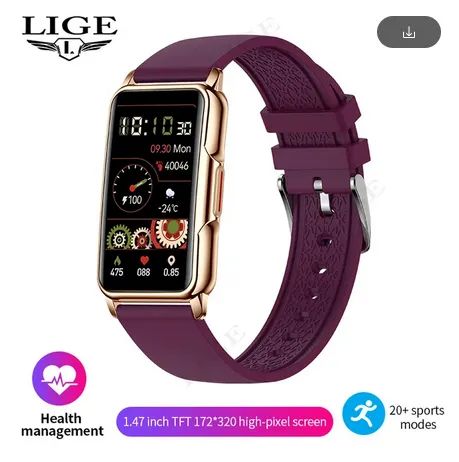 Relógio inteligente Lige Bracelet roxo mulheres