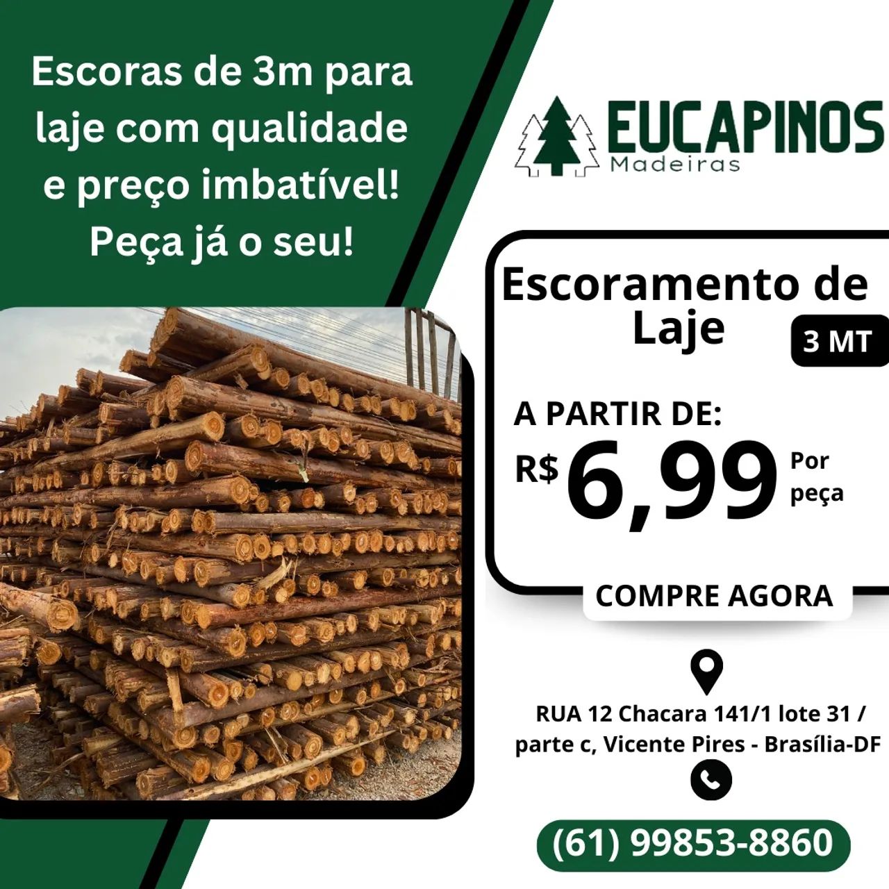 Escoras de 3m para laje - 6,99 - Foto 3