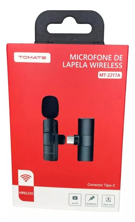 Microfone De Lapela Sem Fio Celular Usb Tipo-c Android Iphone 15 - Loja Natan Abreu  - Foto 3
