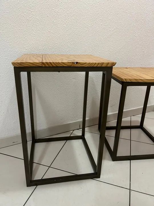 Banqueta Metalon e madeira  - Foto 4
