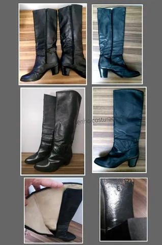 BOTA CANO LONGO COURO LEGÍTIMO TAM 36