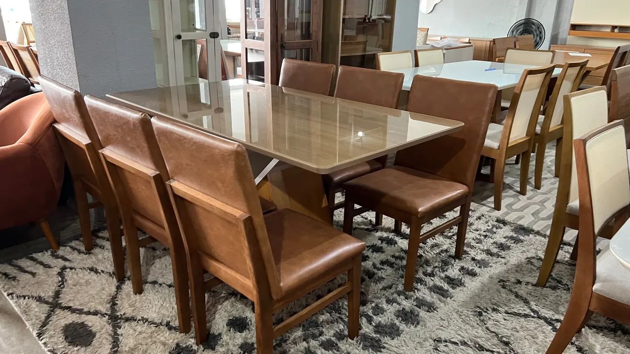 Mesa de jantar nova completa de madeira pronta entrega  - Foto 2