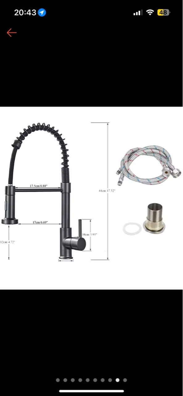 Torneira Gourmet Cozinha com Ducha Flexível Preta