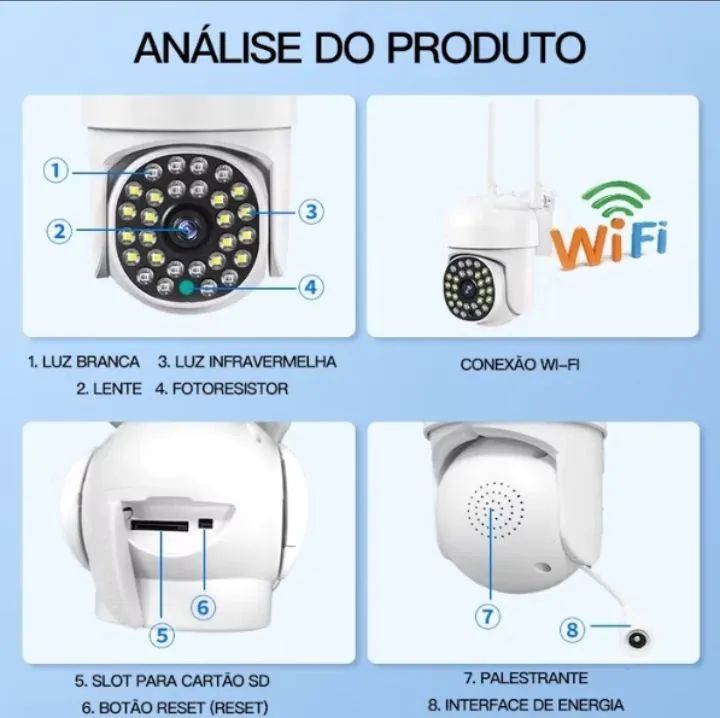 Câmera IP Externa Aprova D'água WIFI Visão Noturna - Foto 6