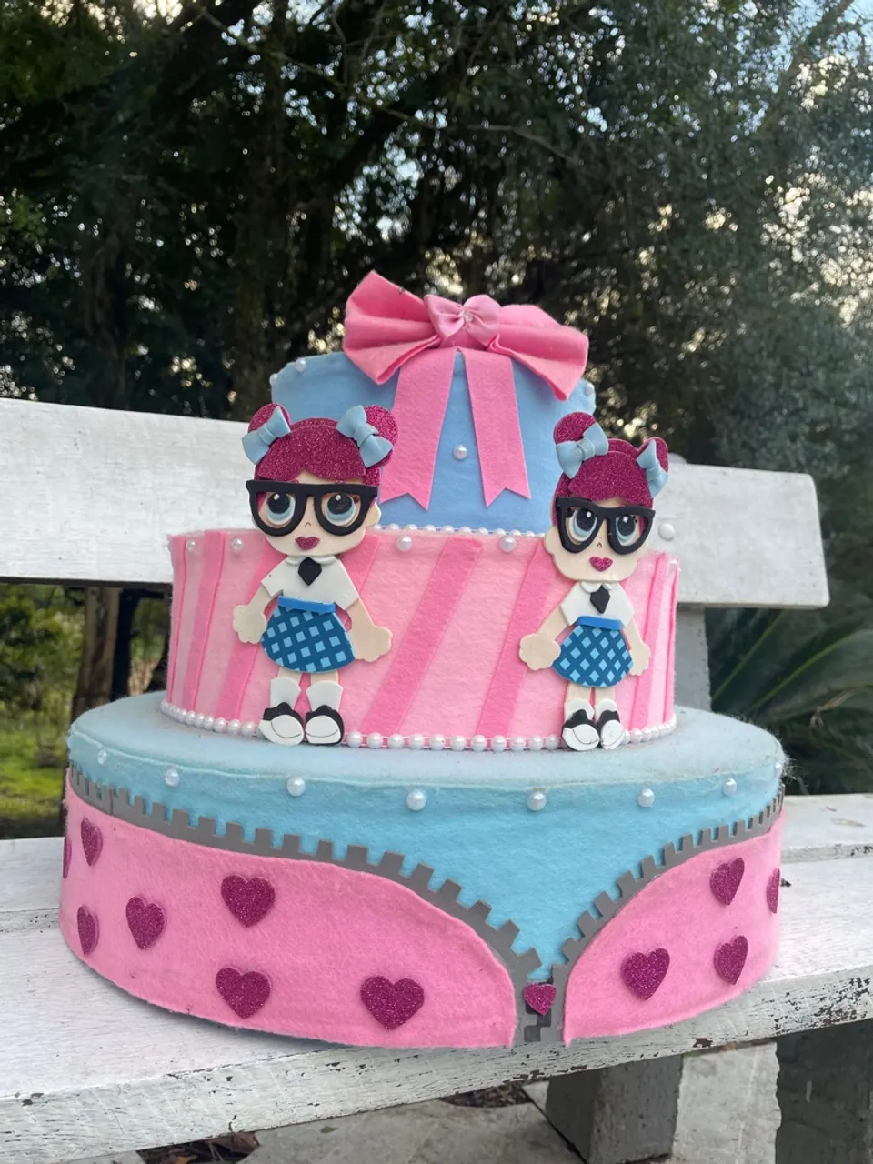 Bolo Decorativo Temático - Decoração de Festa infantil menina