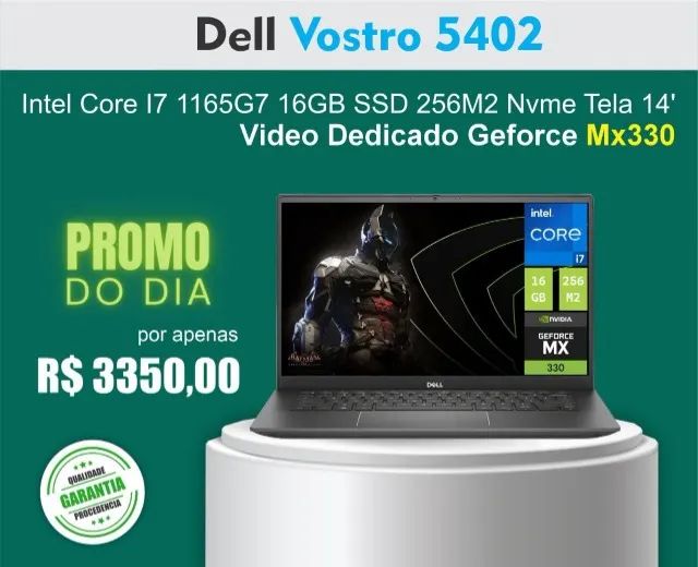 Notebook Dell 5402 Core i7 11° + 16 gb + Ssd 256 Nvme