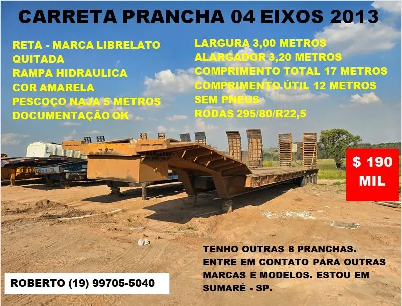 Carreta Prancha 04 Eixos 2013 - Librelato