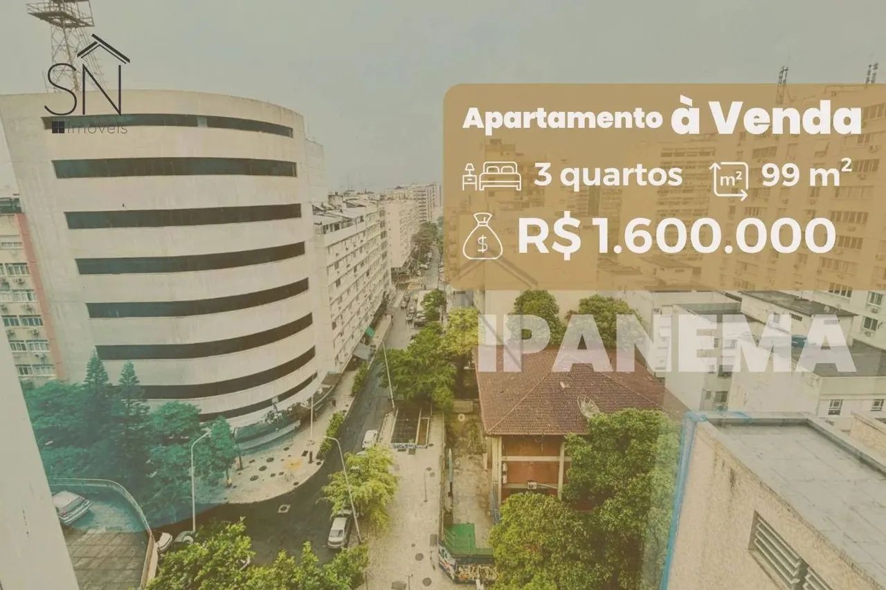 Apartamento com 3 dormitórios à venda, 99 m² por R$ 1.600.000,00 - Ipanema - Rio de Janeir