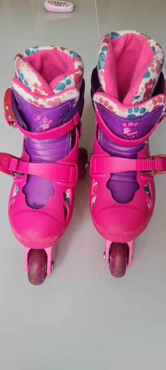 Patins Barbie Infantil Rosa - Foto 2