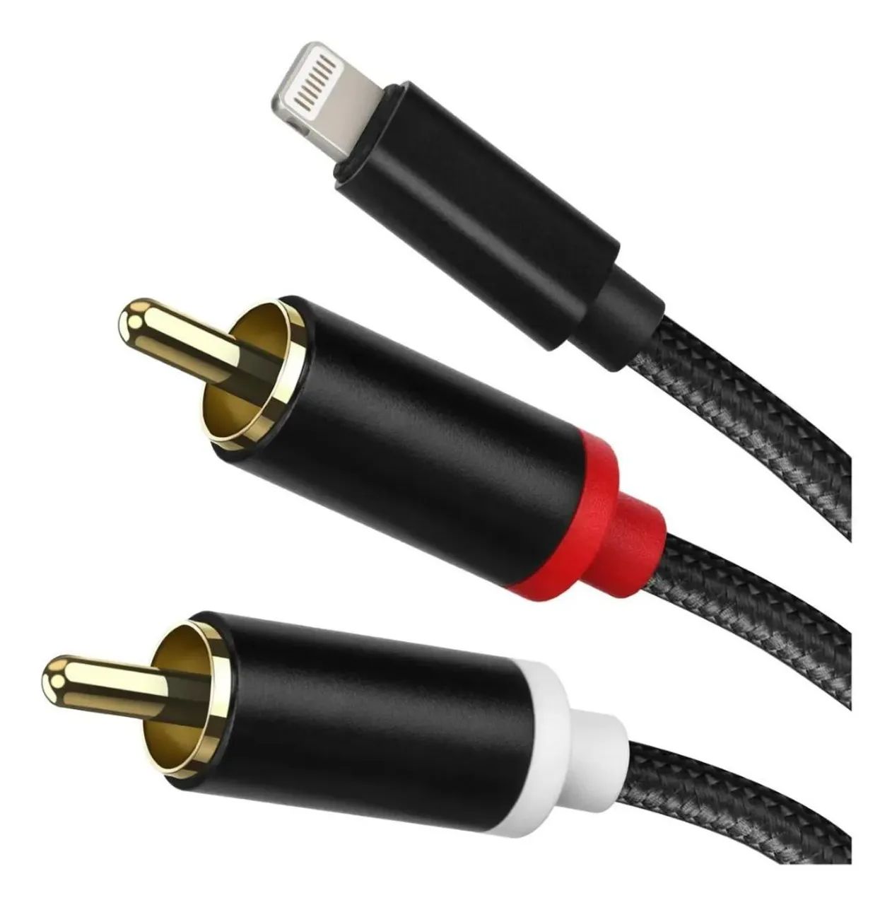Cabo Lightning para 2 RCA - Áudio de Qualidade