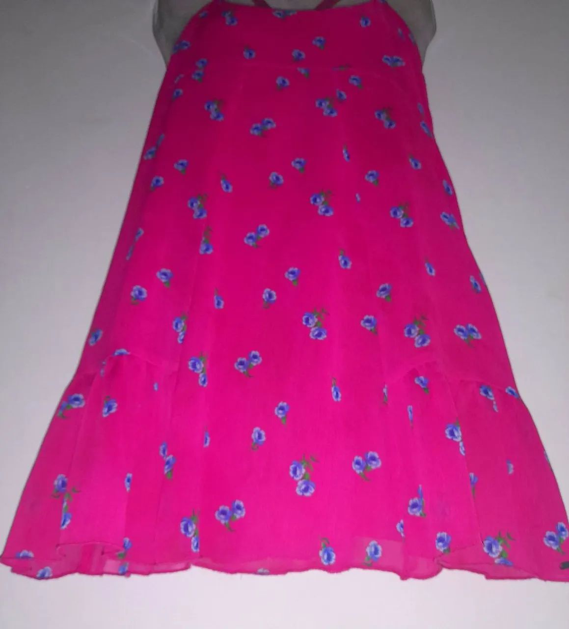Vestido floral rosa com babado - Foto 3