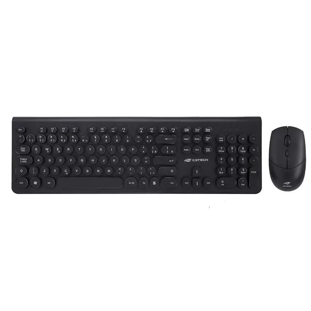 Kit Mouse e Teclado s/ Fio - C3Tech - K-W80BK - NOVO - Foto 2
