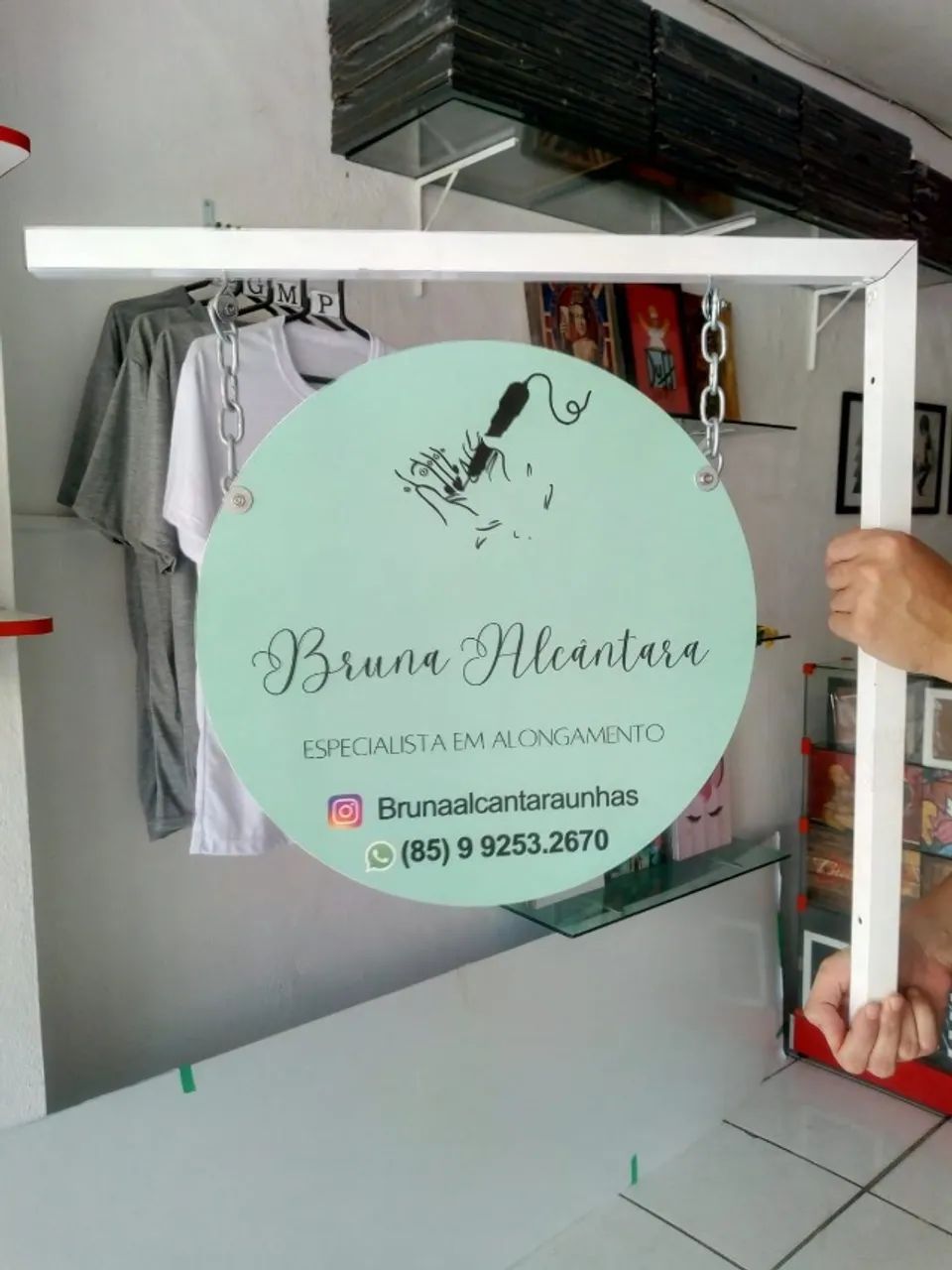 Placa redonda frente e verso + Suporte  - Foto 3