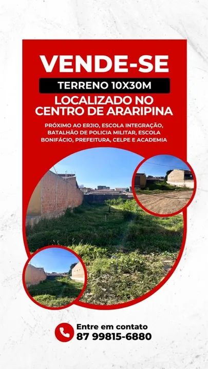 TERRENO NO CENTRO DE ARARIPINA 10x30m - Foto 3