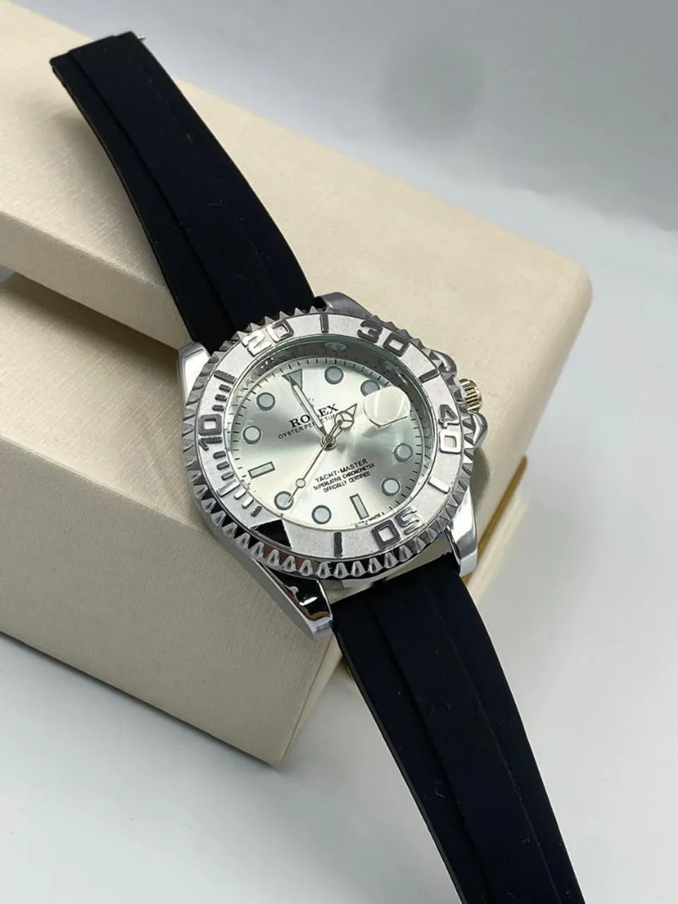 Rolex Yacht-Master, semi automático, a prova dágua, com Pulseira de Borracha - Foto 4