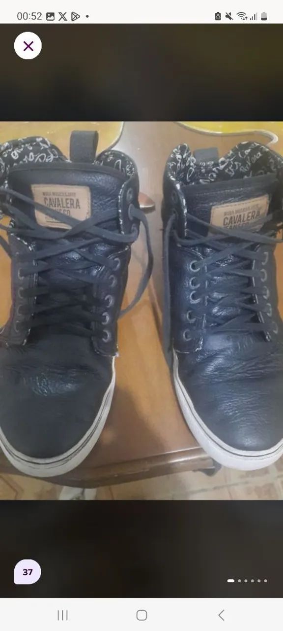 Tenis cano médio de couro legitimo 