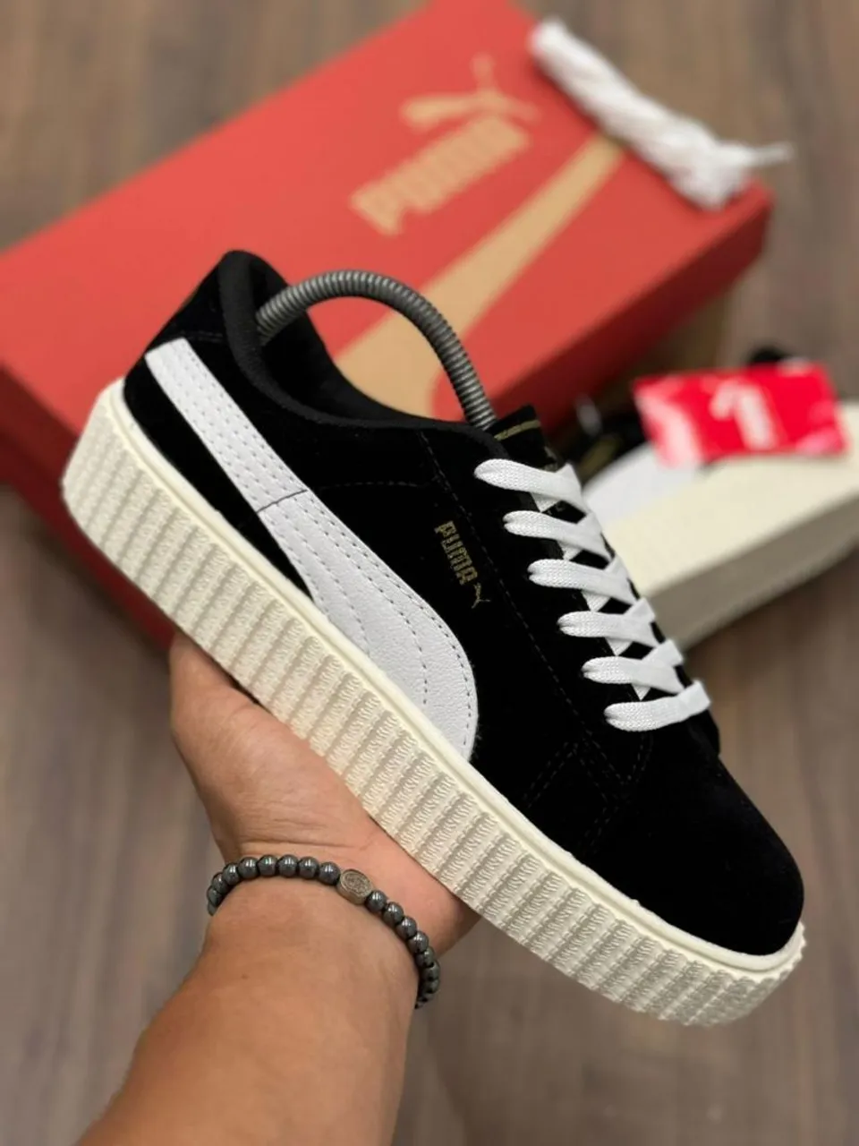 Tênis Puma Creeper Suede Preto/Branco