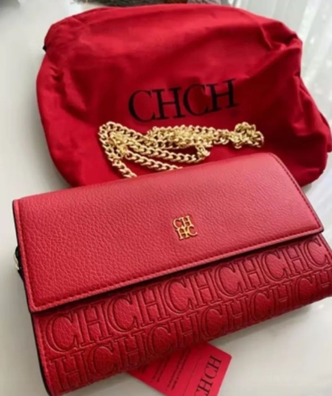Bolsa Carolina Herrera CH Vermelha