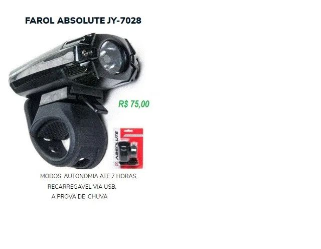 Farol iluminação Bicicleta Absolute  - Foto 5