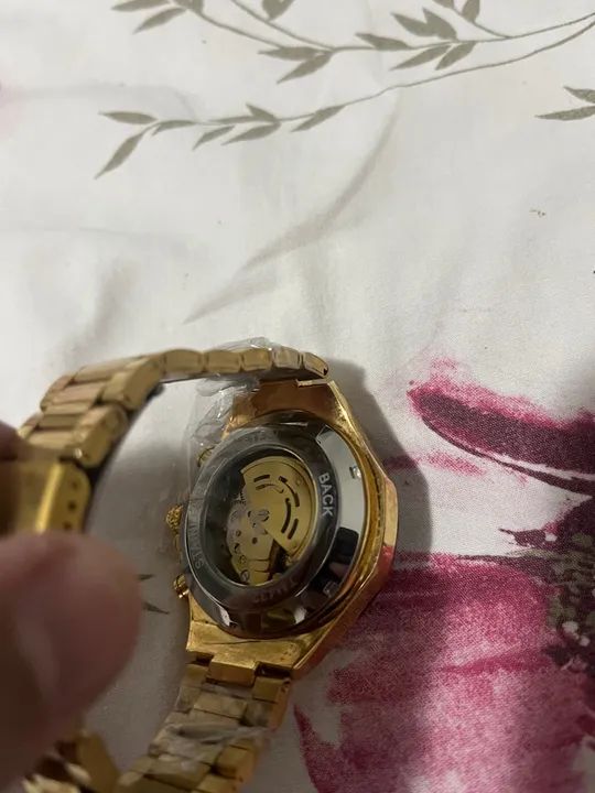 Relógio Masculino Dourado com Mostrador Esquelético - Foto 4