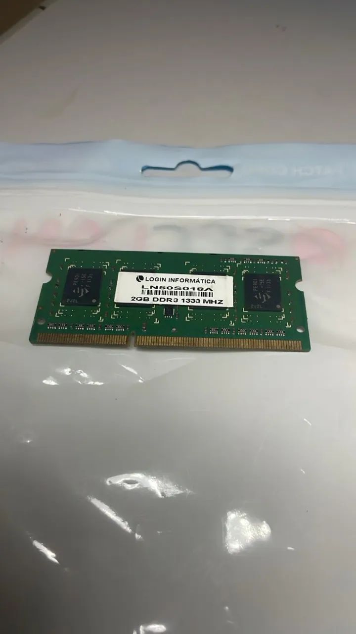 Memória RAM de Notebook 2GB - DDR3 Marca: LOGIN INFORMÁTICA Velocidade: 1333MHz