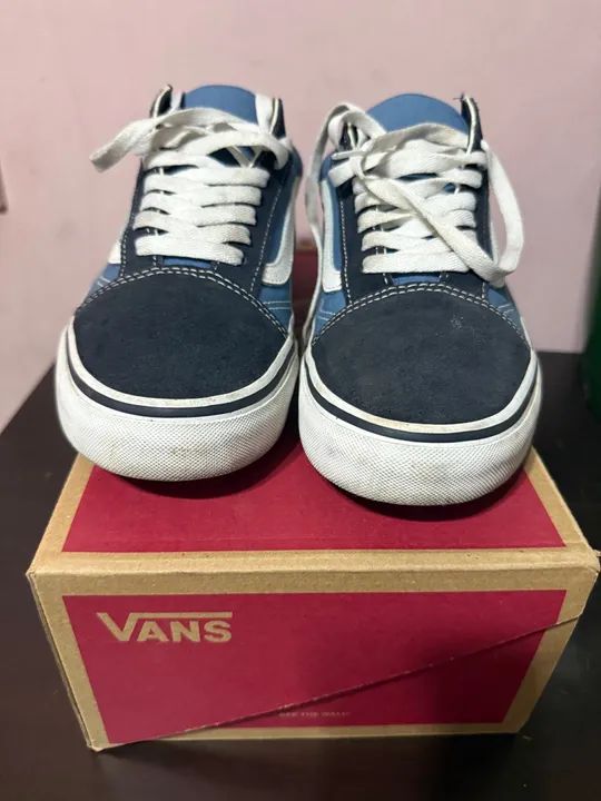 Tênis Vans Old Skool Azul e Preto - Foto 3