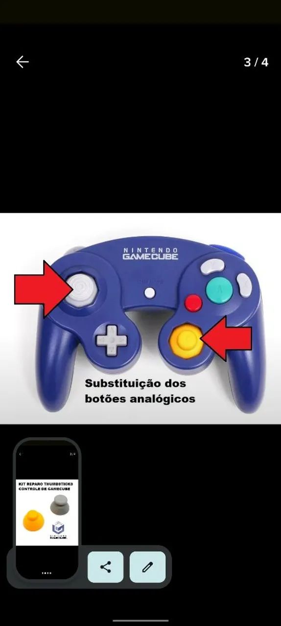 Kit Reparo Thumbsticks Controle GameCube - Foto 3