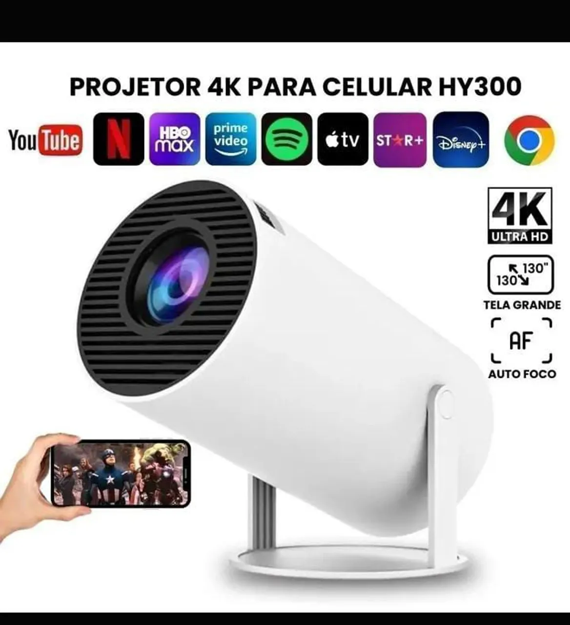 Projetor 4K para Celular HY300