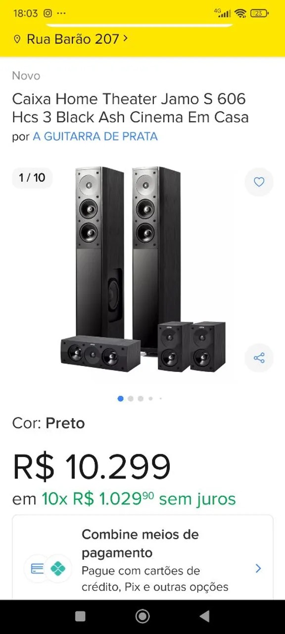 Caixa de Som Home Theater Jamo S 606 HCS 3 Black Ash Cinema em Casa
