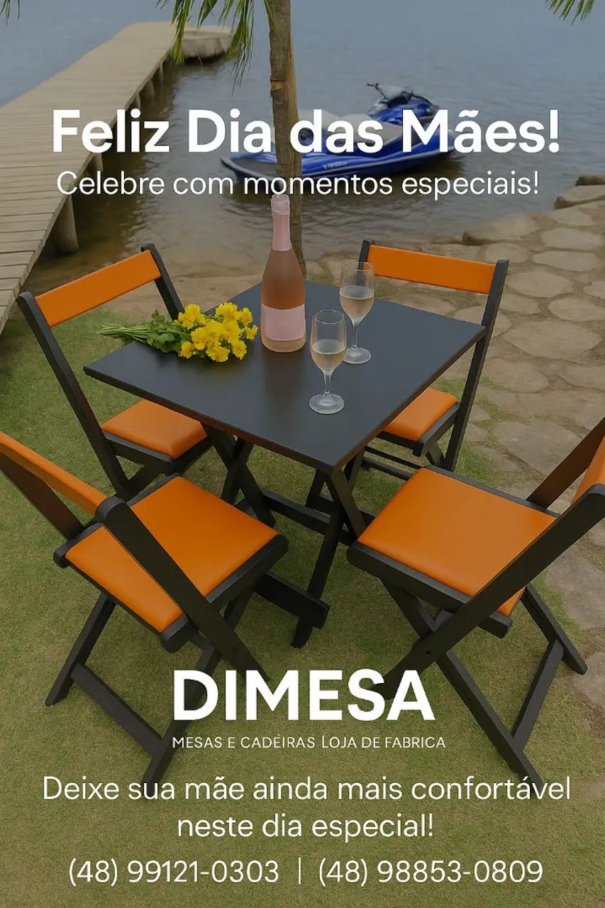Mesas e cadeiras é na DIMESA loja de fábrica 