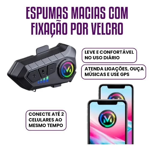 Fone com microfone para Capacete de Moto. - Foto 2