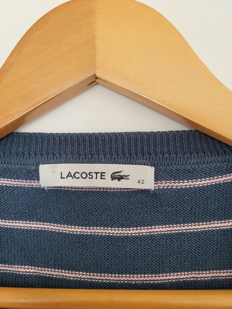 blusa lacoste listrada azul  - Foto 2