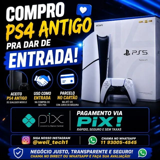 ? PS5 SLIM 1TB ? COMPLETO, COM CAIXA E ACESSÓRIOS! ? - Foto 4
